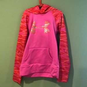 Pink and orange under armor sweatshirt